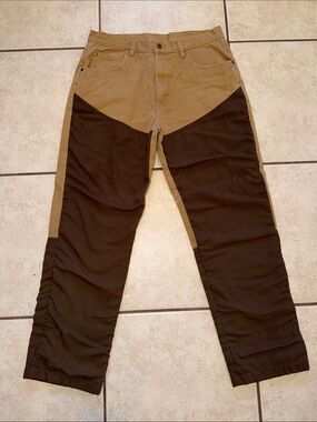 Men's Two-Tone Cargo Pants - Brown & Dark Brown